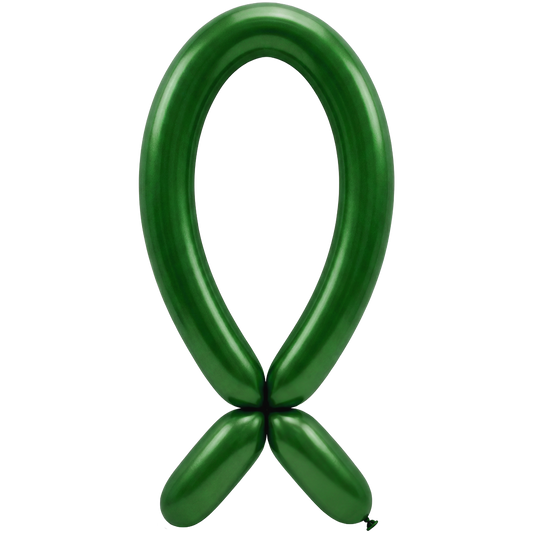 50 Modelling Balloons - Nozzle up - 5x152cm -  Metallic Green