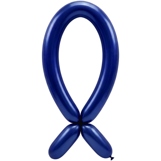 50 Modelling Balloons - Nozzle up - 5x152cm -  Metallic Blue