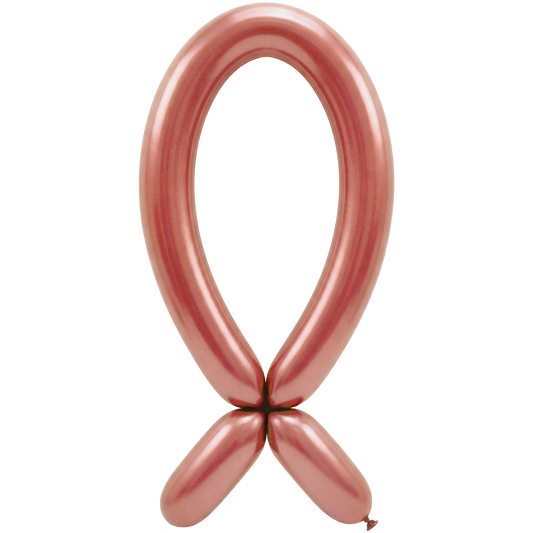 50 Modelling Balloons - Nozzle up - 5x152cm -  Metallic Rose Gold