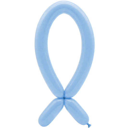 50 Modelling Balloons - Nozzle up - 5x152cm -  Pastel Matte Blue