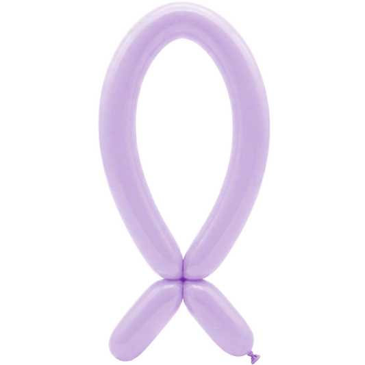 50 Modelling Balloons - Nozzle up - 5x152cm -  Pastel Matte Lilac
