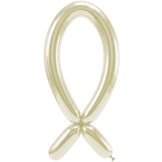 50 Modelling Balloons - Nozzle up - 5x152cm -  Silk Oyster White