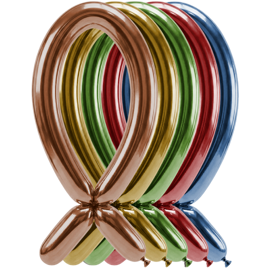 50 Modelling Balloons - Nozzle up - 5x152cm -  Reflex Assortment