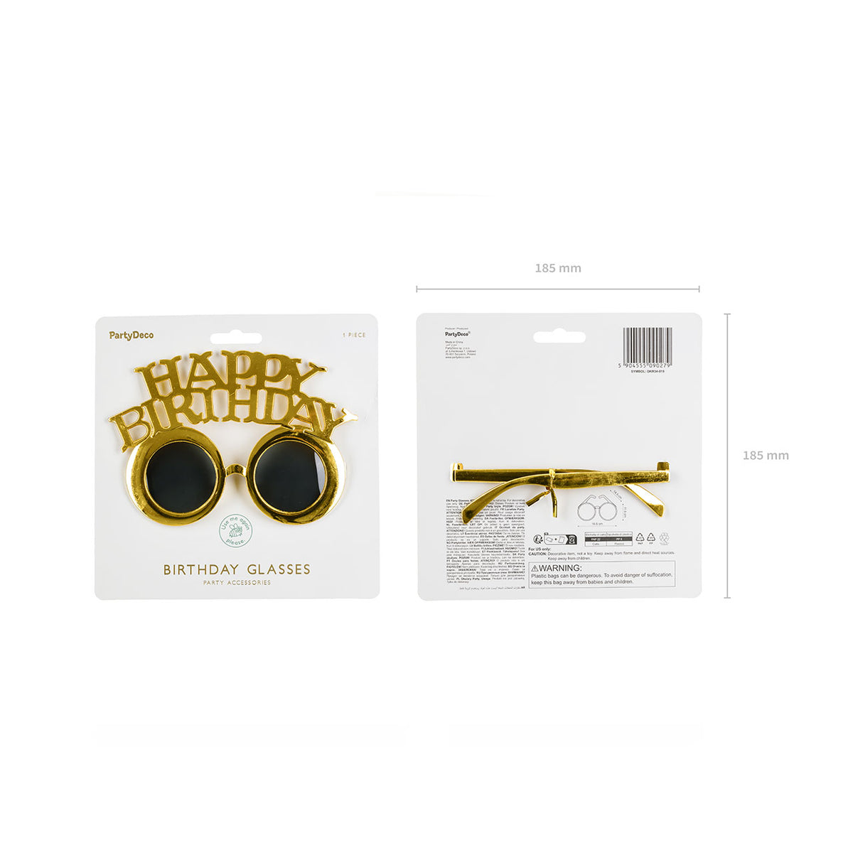 1 Paar - Brille Happy Birthday - Kaltgold