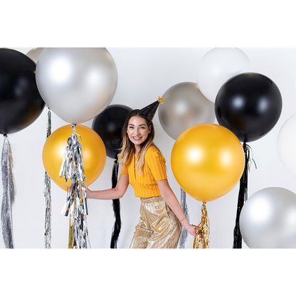 1 Riesenballon - Ø 1m - Metallic - Silver Snow