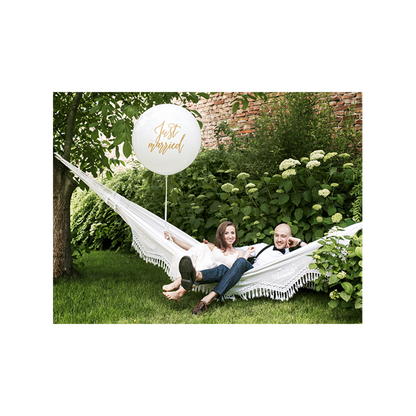 1 Riesenballon - Ø 1m - Just Married - Gold