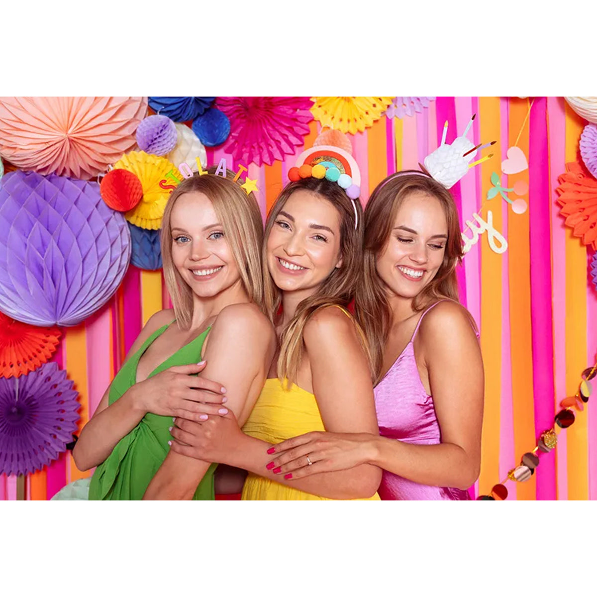 1 Haarreif - Regenbogen Party