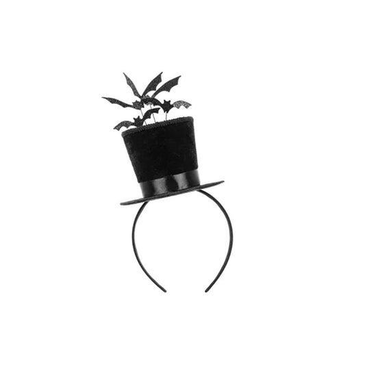 1 Zylinder - Haarband mit Fledermäusen - Black