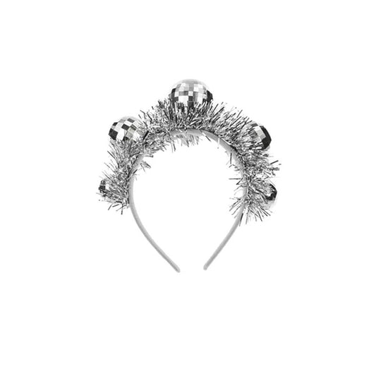 1 Stirnband Discokugel - Silver
