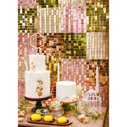 1 Pailetten Hintergrund - 30x30cm - Gold