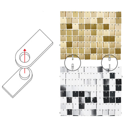 1 Pailetten Hintergrund - 30x30cm - Gold