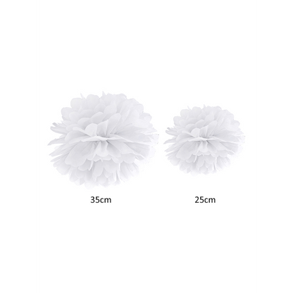 1 Pompom XL - Ø 35cm - Weiß