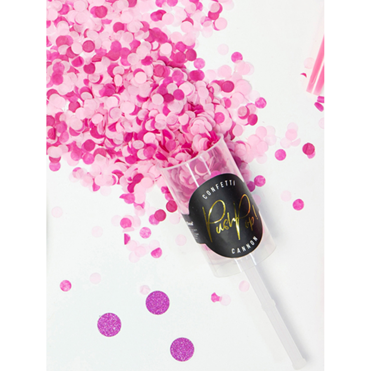 1 Konfetti Push Pop - Rosa & Pink