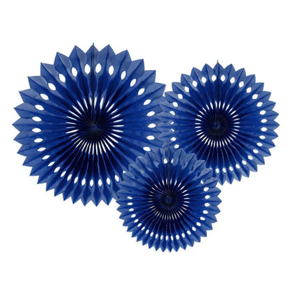 3 Dekorosetten - Marineblau
