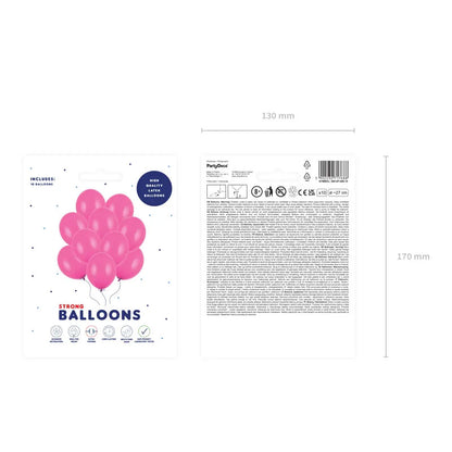 10 Luftballons - Ø 27cm - Pastell Hot Pink