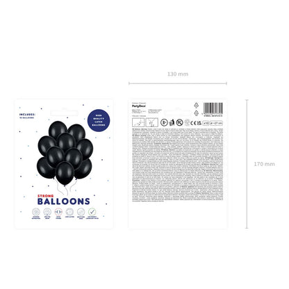 10 Luftballons - Ø 27cm - Pastell Black