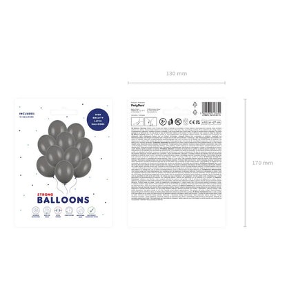 10 Luftballons - Ø 27cm - Pastell Grey