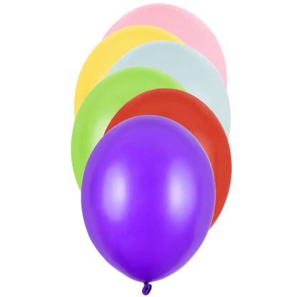 10 Luftballons - Ø 30cm - Metallic - Bunt