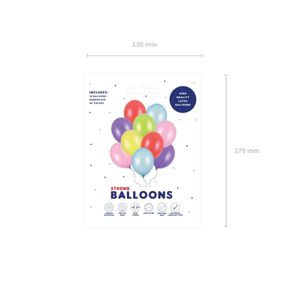 10 Luftballons - Ø 30cm - Metallic - Bunt