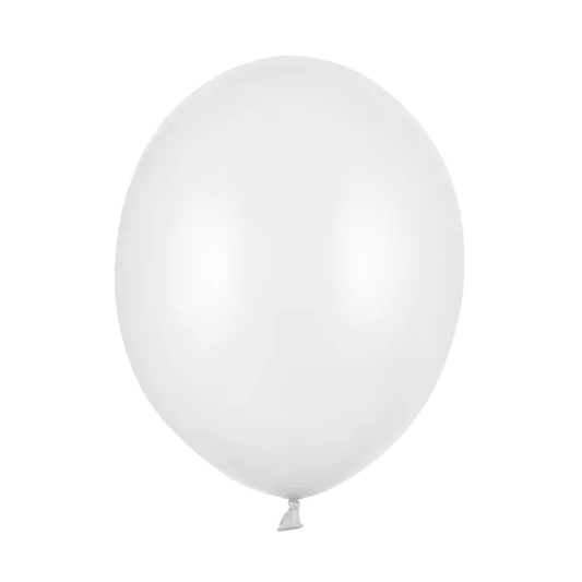 50 Luftballons - Ø 30cm - Metallic - Weiß