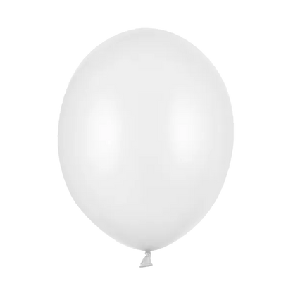 100 Luftballons - Ø 30cm - Metallic - Weiß