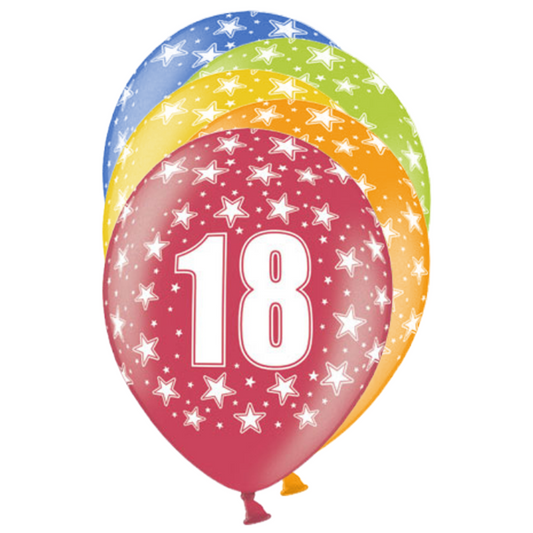 6 Motivballons - Ø 30cm - 18 Celebration