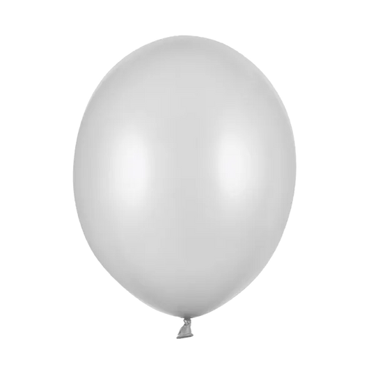 10 Luftballons - Ø 30cm - Metallic - Silber