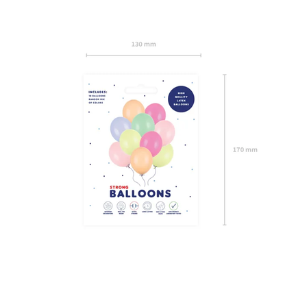 10 Luftballons - Ø 30cm - Pastell - Bunt