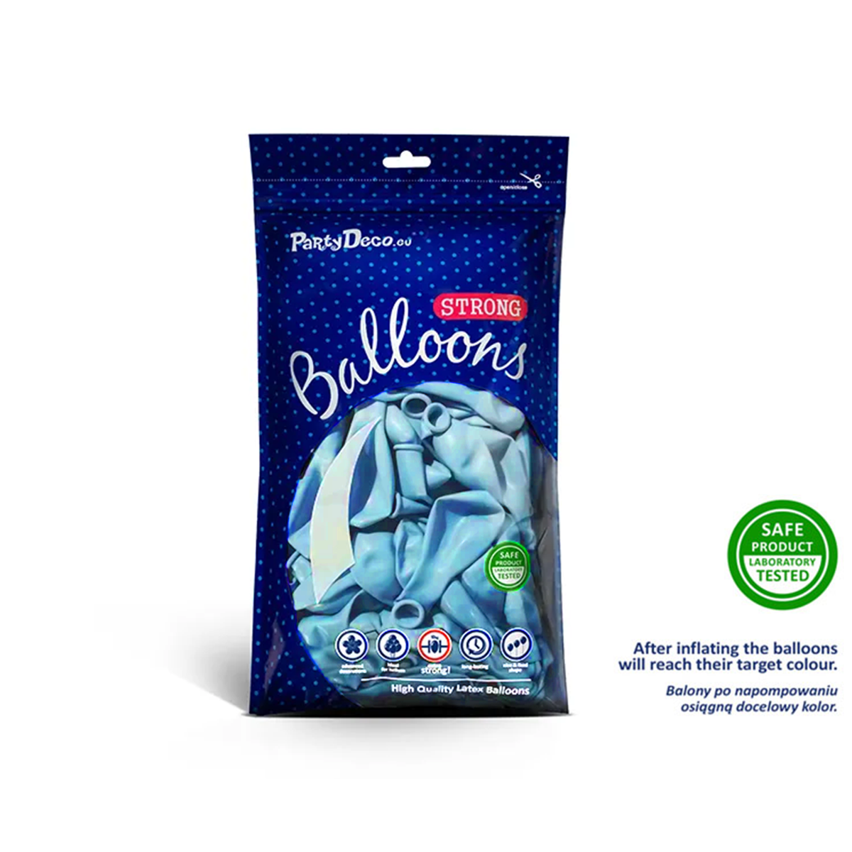 100 Luftballons - Ø 30cm - Pastell - Hellblau