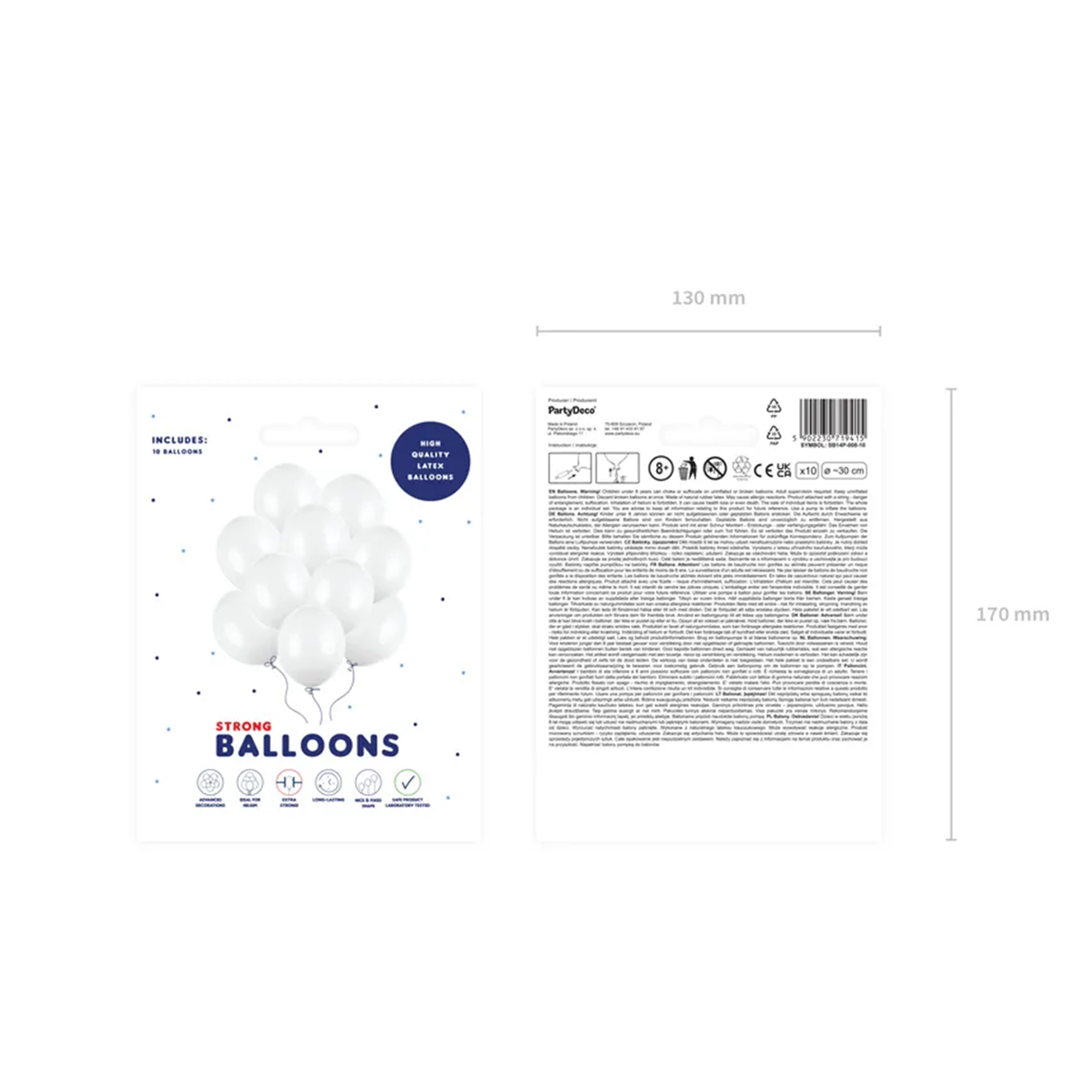 10 Luftballons - Ø 30cm - Weiß