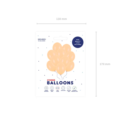10 Luftballons - Ø 30cm - Pastell - Pfirsich
