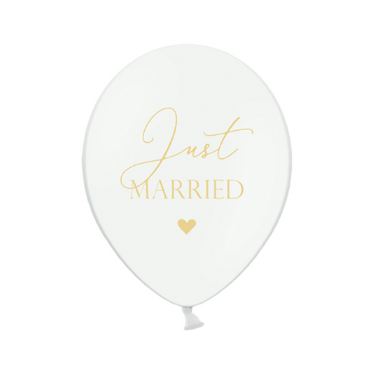 6 Motivballons - Ø 30cm - Just Married