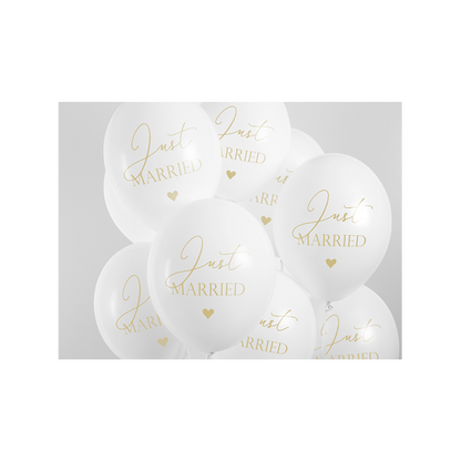 6 Motivballons - Ø 30cm - Just Married