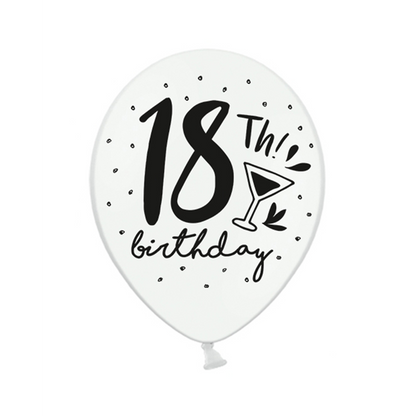 6 Motivballons - Ø 30cm - 18th Birthday