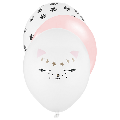 6 Motivballons - Ø 30cm - SET - Cat & Kitty