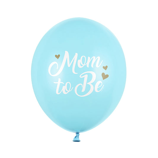 6 Motivballons - Ø 30cm - Mom to Be - Hellblau