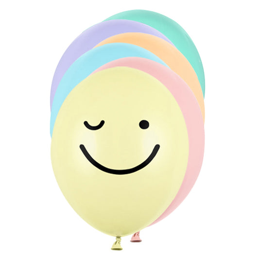 6 Motivballons - Ø 30cm - Happy Faces