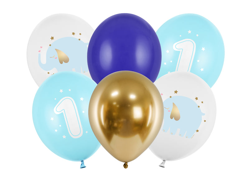 6 Motivballons - Ø 30cm - One Year Boy