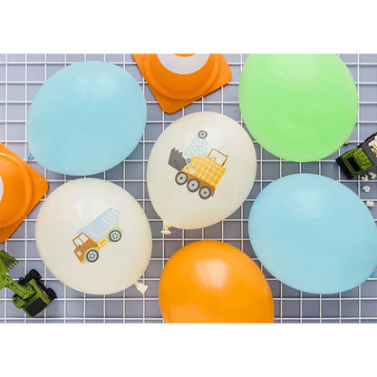 6 Motivballons - Ø 30cm - Construction vehicles