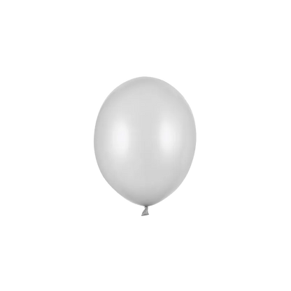 100 Miniballons - Ø 12cm - Metallic - Silber