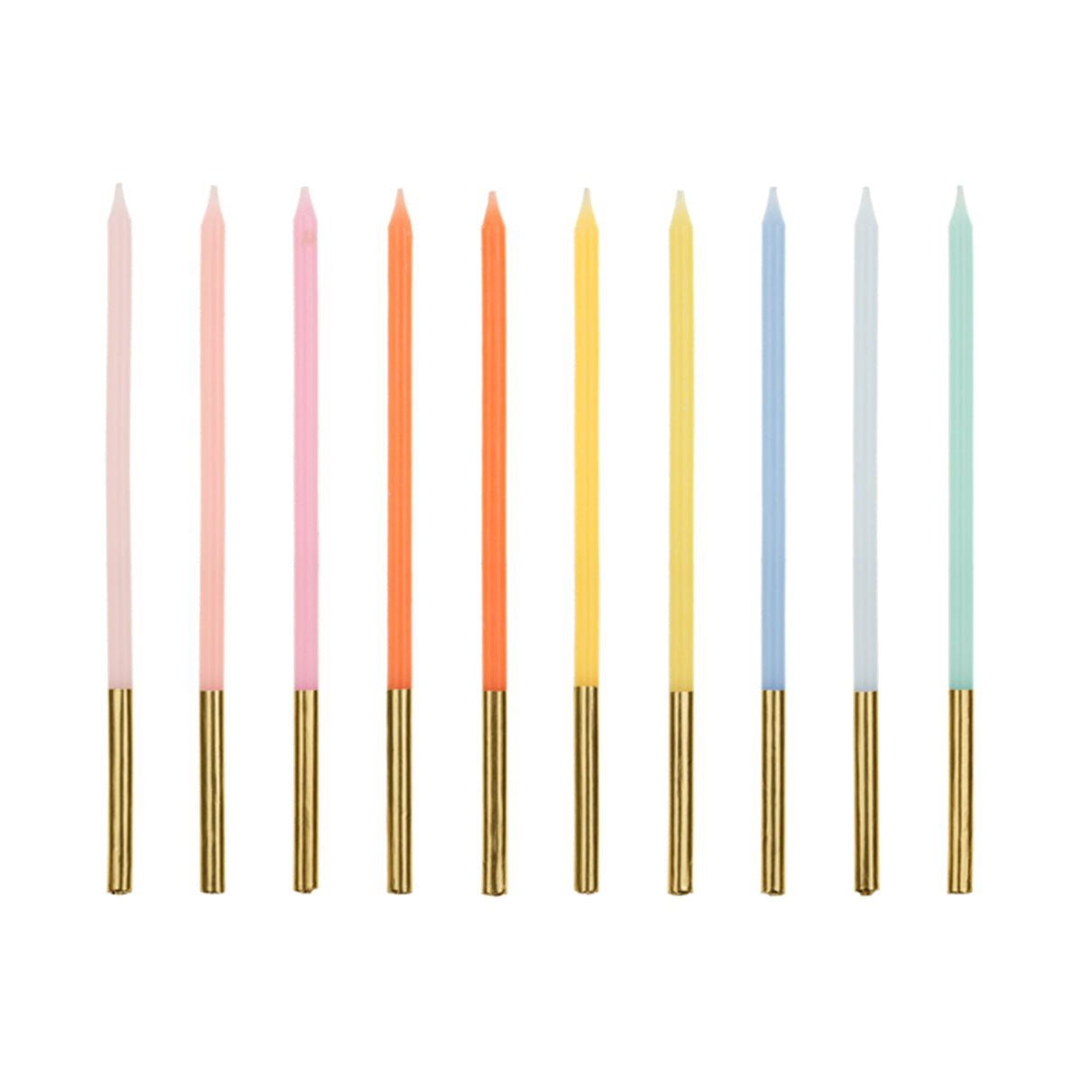 10 Kuchenkerzen XL - Bunt mit Gold