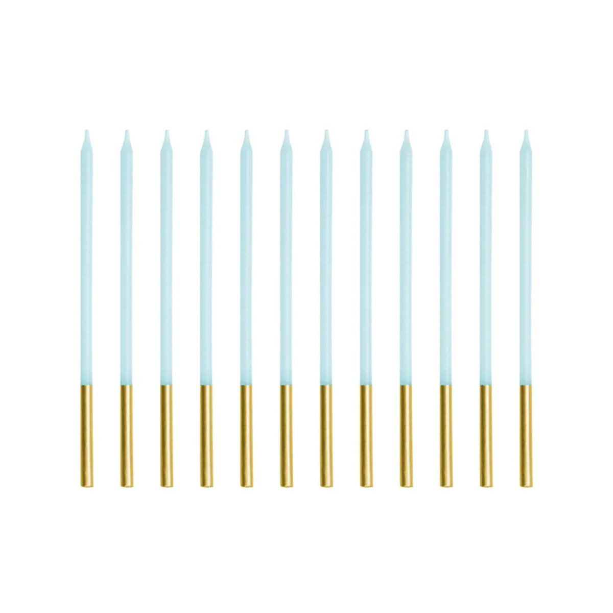 12 Kuchenkerzen XL - Light blue Gold