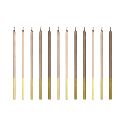 12 Kuchenkerzen XL - Rose Gold