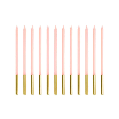 12 Kuchenkerzen XL - Pink Gold