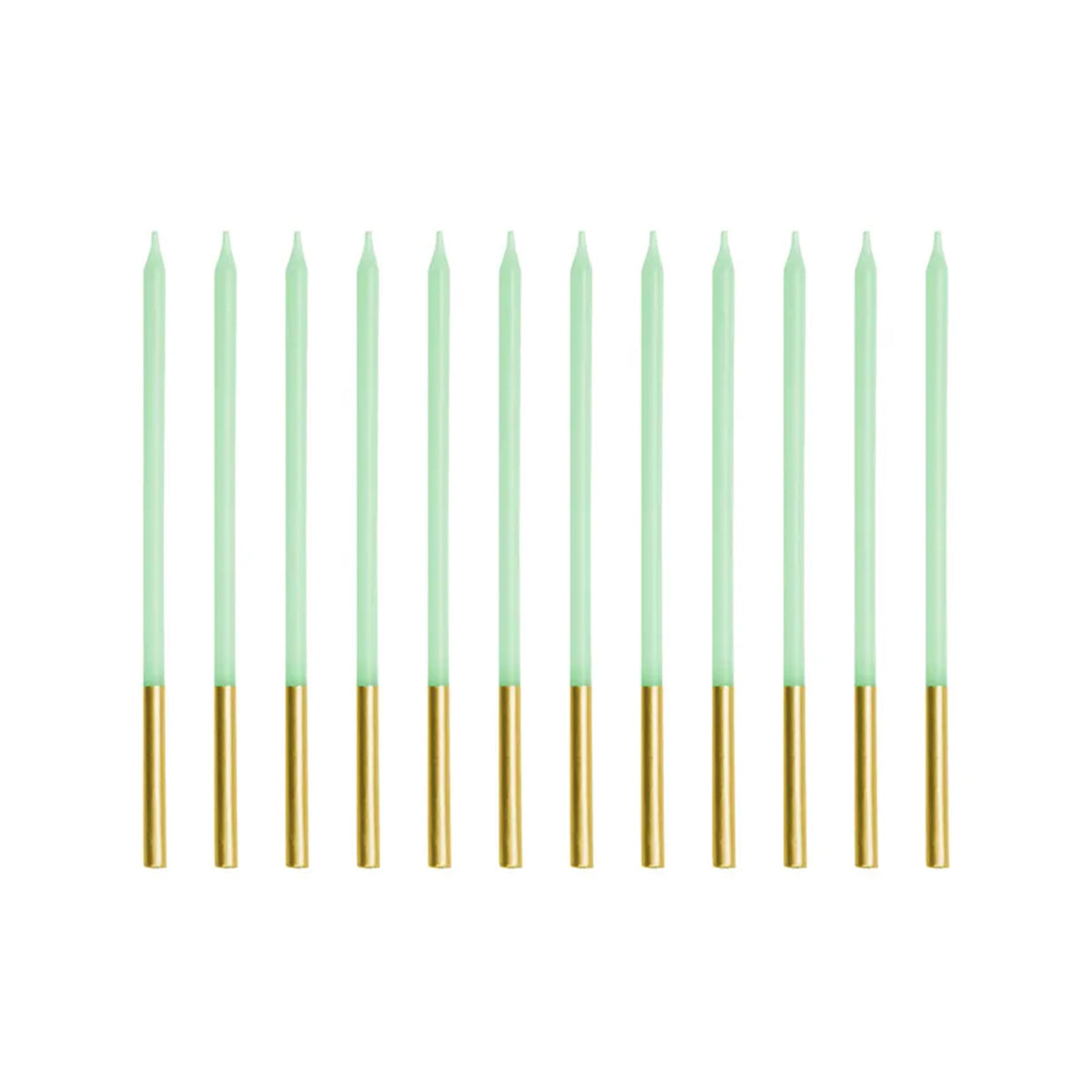 12 Kuchenkerzen XL - Light green Gold