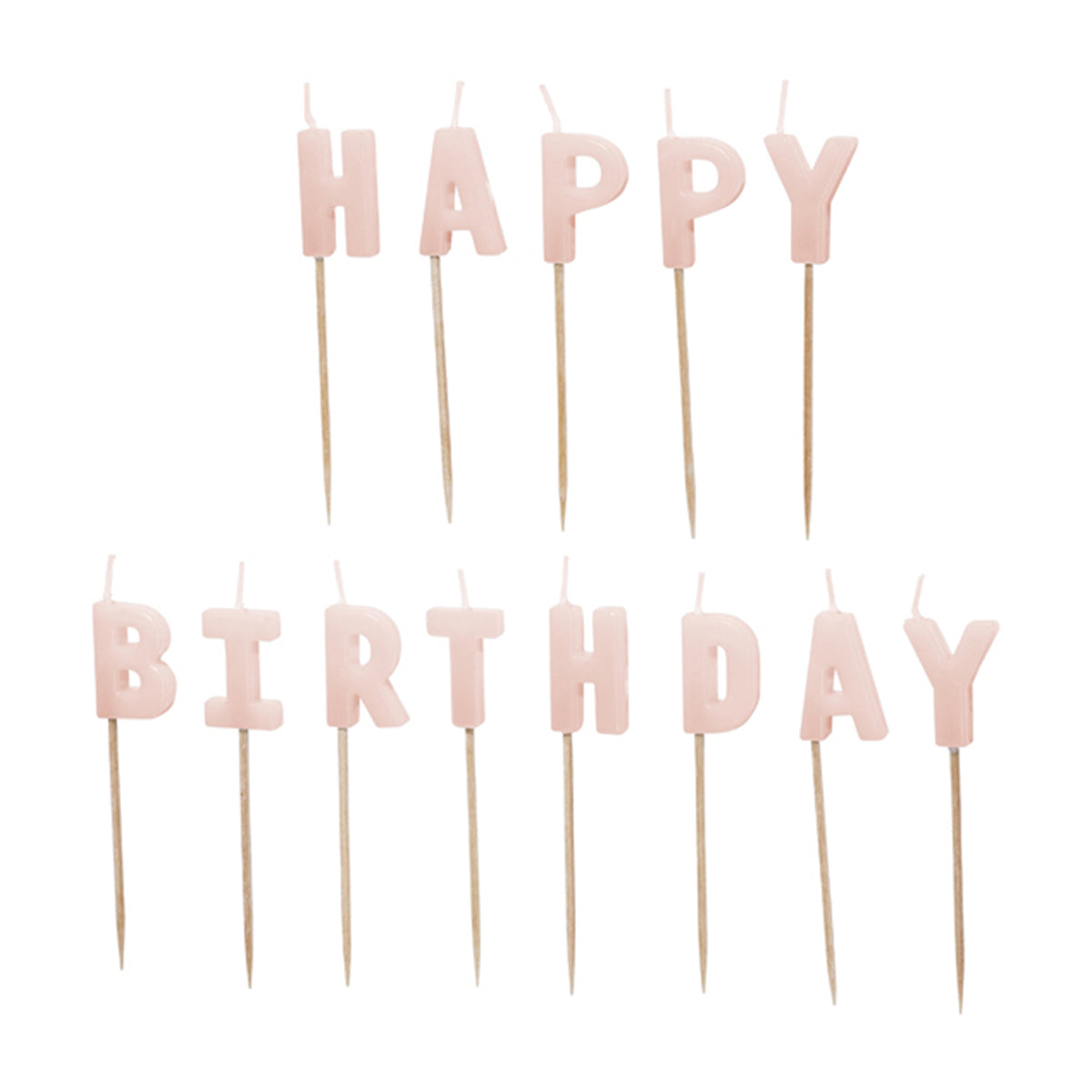 13 Kuchenkerzen - Happy Birthday - pink