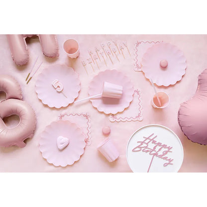 13 Kuchenkerzen - Happy Birthday - pink