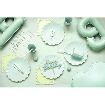 13 Kuchenkerzen - Happy Birthday - Mint