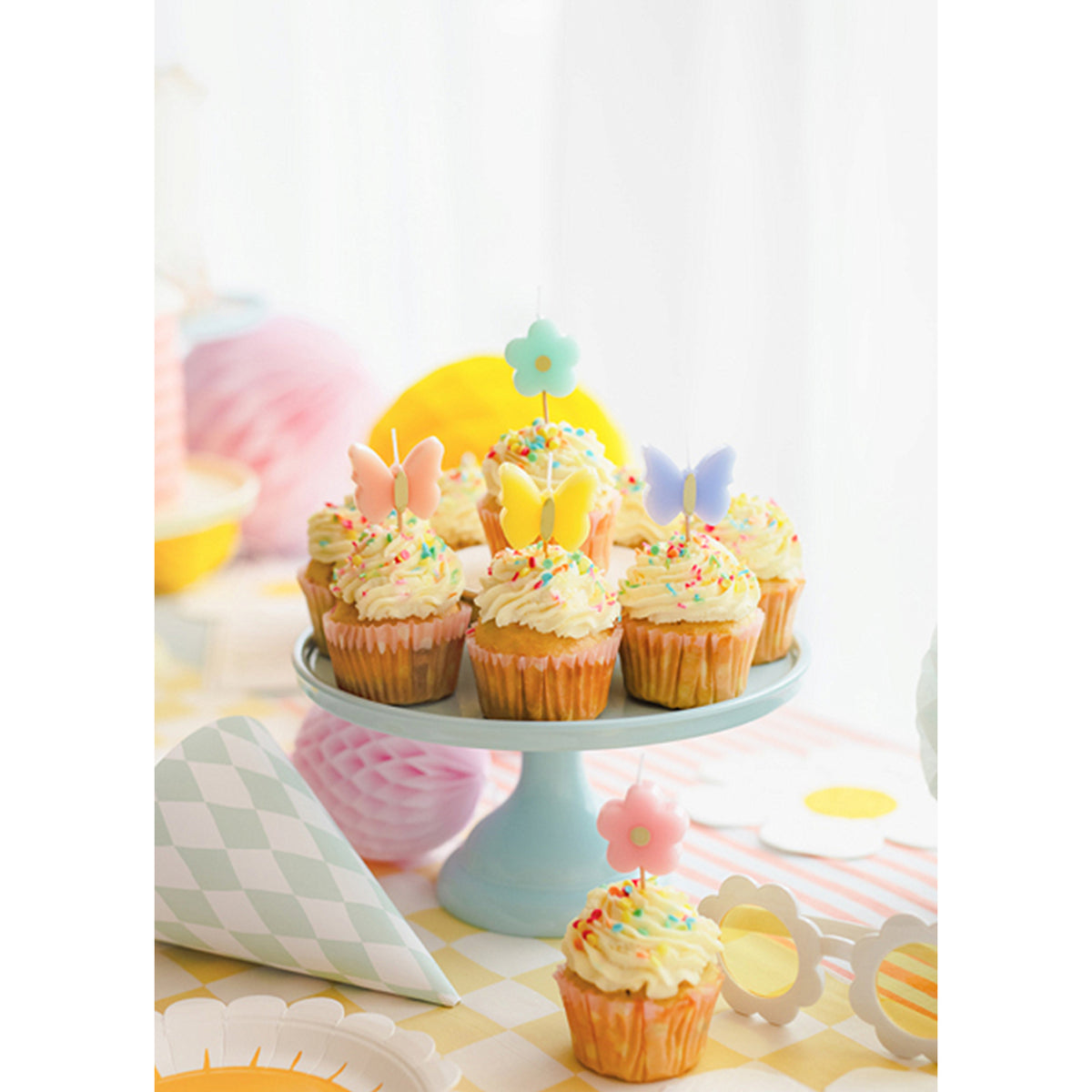 5 Kuchenkerzen - Butterflies