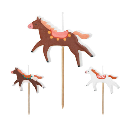 3 Kuchenkerzen - Horse Birthday